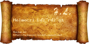 Helmeczi Lóránt névjegykártya